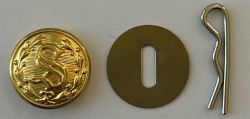 "S" BUTTON SMALL BRASS KIT = "S" Button, Disc & Cotter Pin - 1 EACH